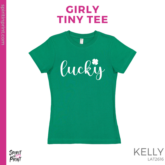 Girly Tiny Tee - Kelly Green (Lucky Script)