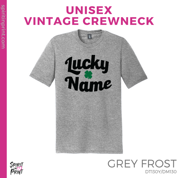 Unisex Vintage Tee - Grey Frost (Lucky Name)