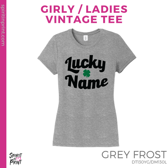 Ladies Vintage Tee - Grey Frost (Lucky Name)