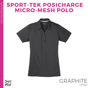 Ladies Sport-Tek Micro-Mesh Polo - Graphite (Freedom Logo)