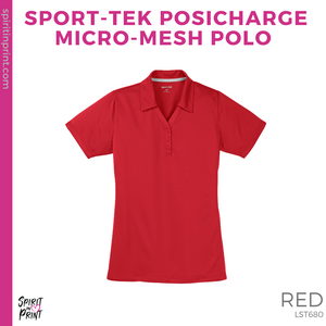 Ladies Sport-Tek Micro-Mesh Polo - Red (Freedom Logo)