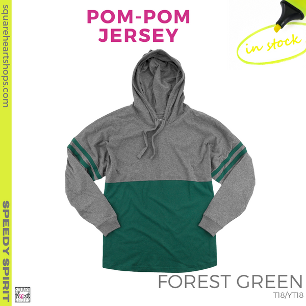 Hooded pom top pom jersey