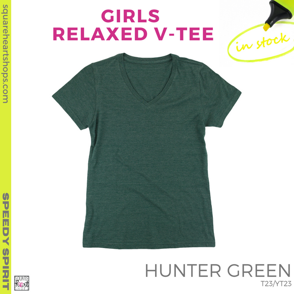 Girly Relaxed V-Tee - Forest Green