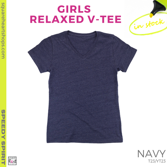 Girly Relaxed V-Tee - Navy