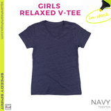 Girly Relaxed V-Tee - Navy