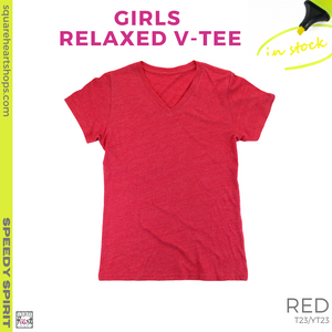 Girly Relaxed V-Tee - Red