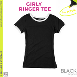 Girly Ringer Tee - Black