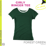 Girly Ringer Tee - Forest Green