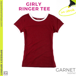 Girly Ringer Tee - Garnet