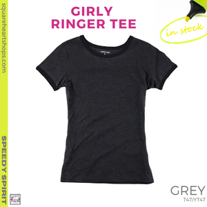 Girly Ringer Tee - Dark Grey
