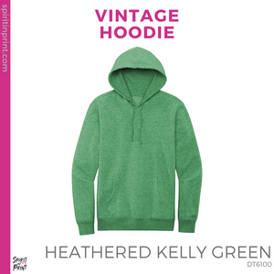 Vintage Hoodie - Heathered Kelly Green (Work of Heart #143507)