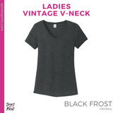 Ladies Vintage V-Neck Tee - Black Frost (IEP Floral #143532)