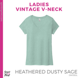 Ladies Vintage V-Neck Tee - Dusty Sage (Peace Love Nursing #143508)