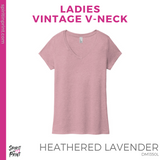 Ladies Vintage V-Neck Tee - Heathered Lavender (Nursing Eye Chart #143510)