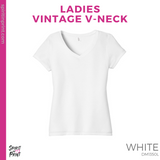 Ladies Vintage V-Neck Tee - White (SPED Possibilities #143528)
