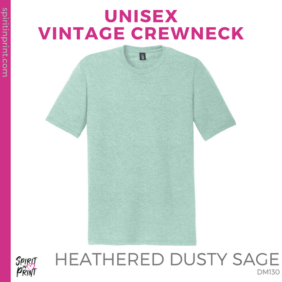 Vintage Tee - Heathered Dusty Sage (Nursing Eye Chart #143510)