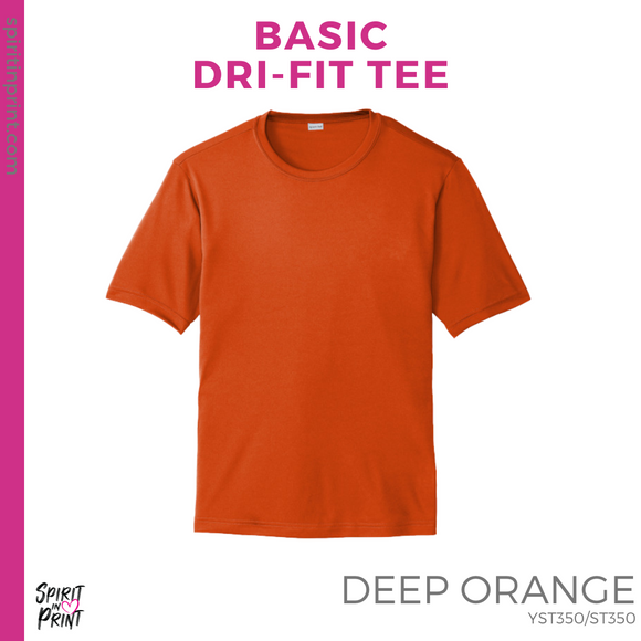 Dri-Fit Tee - Deep Orange (Hillside Block #143616)