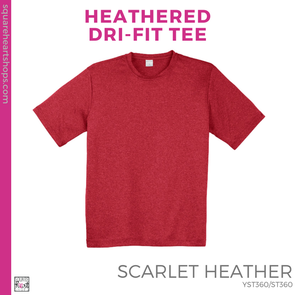 Heathered Dri-Fit Tee - Scarlet (Garfield Block #143382)