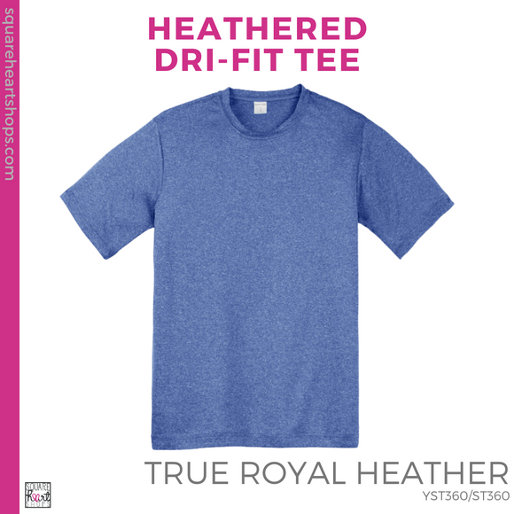 Heathered Dri-Fit Tee - True Royal (Mountain View Stripes #143387)