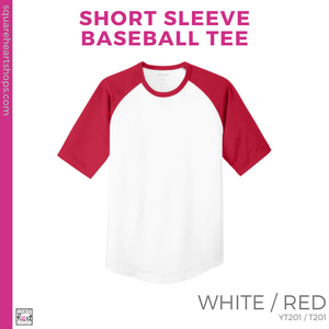 Short Sleeve Baseball Tee - White / Red (Garfield Marvel #143381)