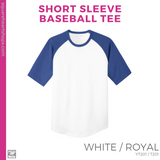 Short Sleeve Baseball Tee - White / Royal (Garfield Bubble #143380)