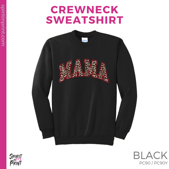 Crewneck Sweatshirt - Black (Cheetah Mama #143688)