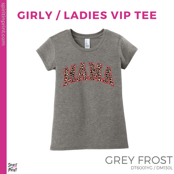 Girly Vintage Tee - Grey Frost (Cheetah Mama #143688)