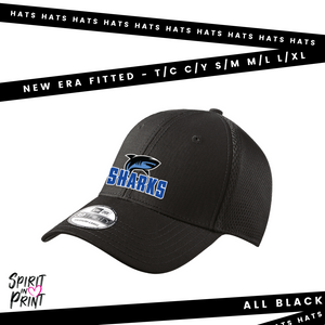 New Era Fitted Hat - Black (Clovis Sharks)