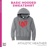 Hoodie - Athletic Grey (Love Heart #143693)