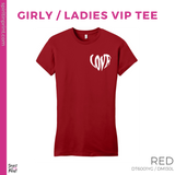 Girly Vintage Tee - Red (Love Heart #143693)