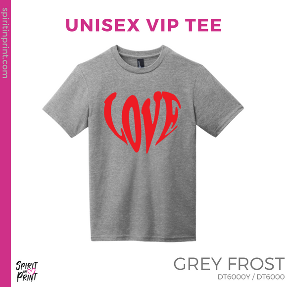 Unisex VIP Tee - Grey Frost (Love Heart #143693)