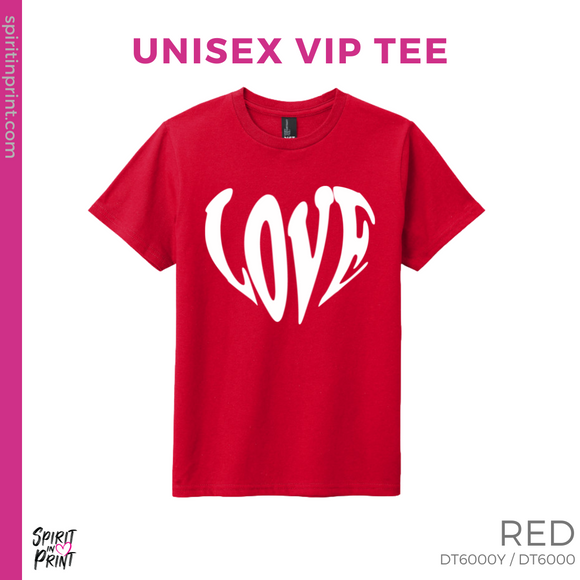 Unisex VIP Tee - Red (Love Heart #143693)