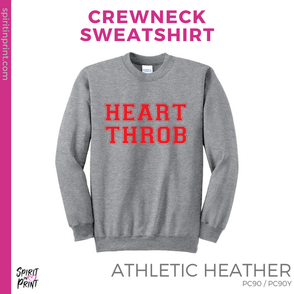 Crewneck Sweatshirt - Athletic Grey (Heart Throb #143691)