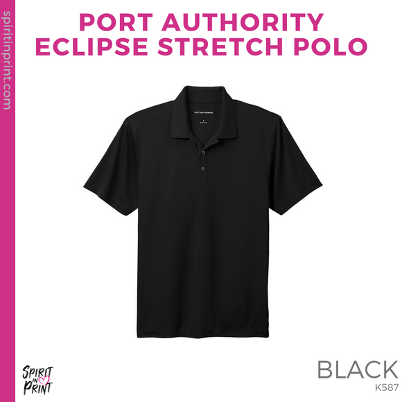 Unisex Port Authority Eclipse Stretch Polo - Black (NUSNA Logo)