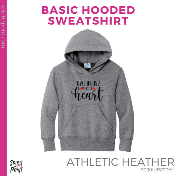 Hoodie - Athletic Heather (Teaching is a Work of Heart #143694)